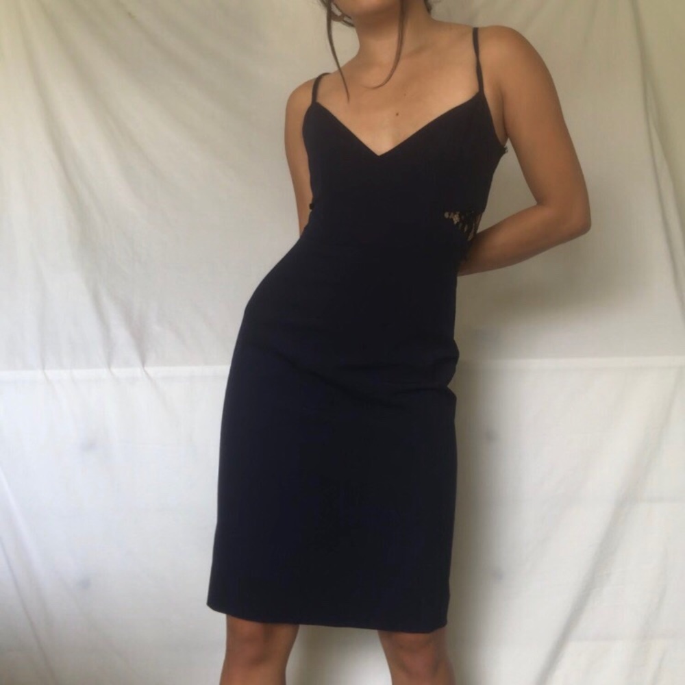 NAVY BLUE COCKTAIL DRESS BY MASON X MICHELLE MASON - Picture 2 of 7
